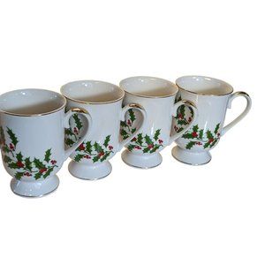 All the Trimmings Christmas Holly  Mug 6048157 Set of 4
